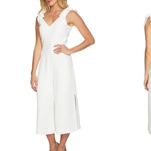 New Cece cropped wide leg jumpsuit ivory New w tags! Honeymoon bridal